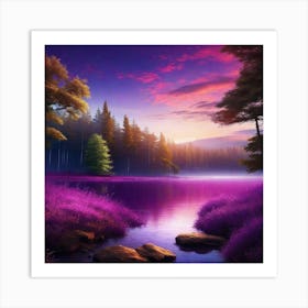 Purple Landscape Wallpaper 1 Art Print