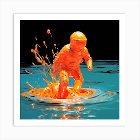 Orange Splash Art Print