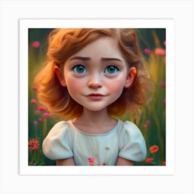 Little Girl With Blue Eyes Art Print