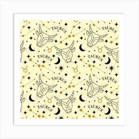 Taurus Zodiac Pattern Art Print