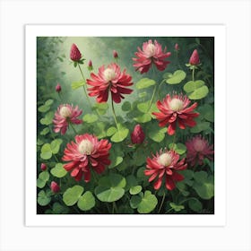 A Richly Blooming Tapestry Of Crimson And Clover Art Print