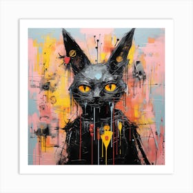 Cat With Yellow Eyes 1 Art Print