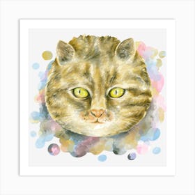 Cat Watercolor Art Print