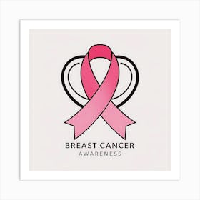 Women Breast Cancer Awareness background in Pink Ribbon international symbol for month October clipart and poster clipart and wall art 2 Art Print