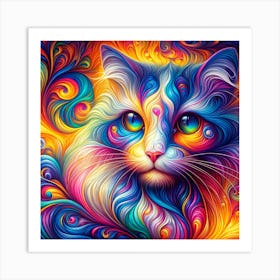 Psychedelic Cat 1 Art Print