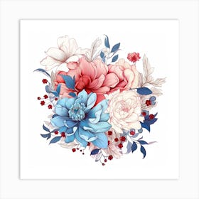 Watercolor Flowers Art Print