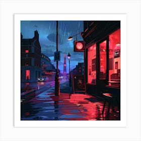 Rainy Night In London Art Print