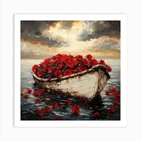 Poppies In A Boat 8 Art Print