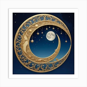 Moon And Stars 11 Art Print