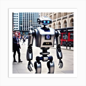 Robot In The City 12 Art Print