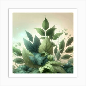 Ethereal Leaves Art Print