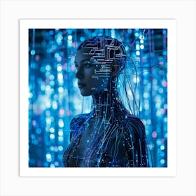 An Avant Garde Representation Of An Advanced Cyber Intelligence System Entwined With Concepts Of Me (5) Art Print