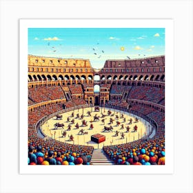 8-bit ancient colosseum 1 Art Print