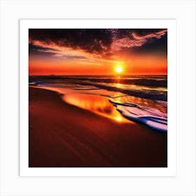 Sunset On The Beach 979 Art Print