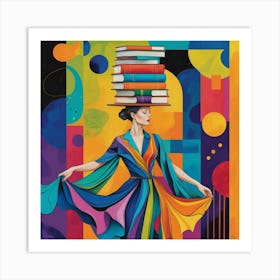 Intellectual Elegance in a Vibrant Dreamscape Art Print