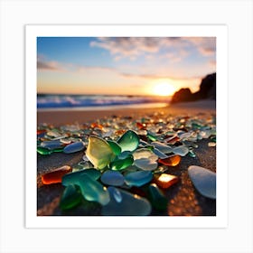 Sea Glass On The Beach 1 Art Print