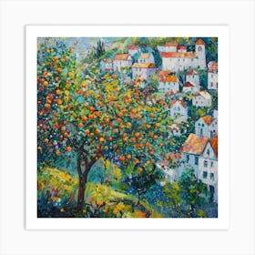 Olive Tree In The Village Art Print