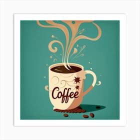 Coffee Cup With Steam Poster 2 Art Print