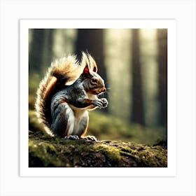 Squirrel In The Forest 231 Art Print