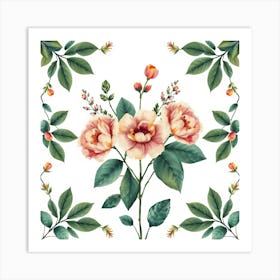 Watercolor Flowers 9 Art Print