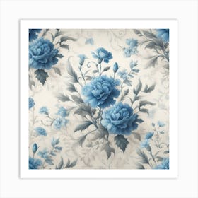 Blue carnations Art Print