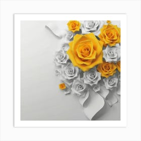 Spring flowers on a bright white wall, 9 Art Print