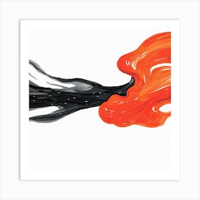 Black And Orange Smoke Art Print