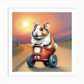 Guinea Pig In A Wagon Art Print