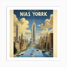 New York 2 Vintage Travel Poster Art Print 3 Art Print