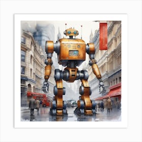 Robot In The City 43 Art Print