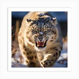 Snow Leopard - Snow Leopard Stock Videos & Royalty-Free Footage Art Print