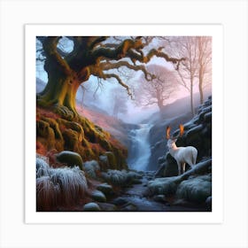Deer In The Forest 17 Art Print