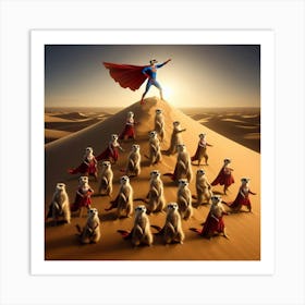 Superman In The Desert Art Print