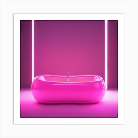 Furniture Design, Tall Bathtub, Inflatable, Fluorescent Viva Magenta Inside, Transparent, Concept Pr (1) Art Print