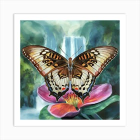 Butterfly On A Flower 10 Art Print