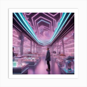 Futuristic Shopping Mall Art Print