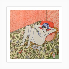 'Nude On The Couch' Art Print