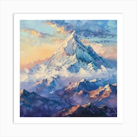 Mountain At Sunset Art Print