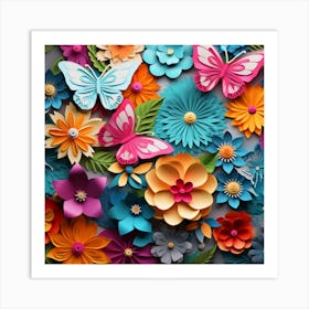 Paper Flowers 30 Art Print