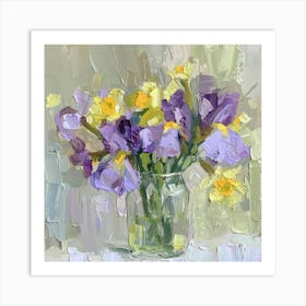 Irises In A Vase Art Print