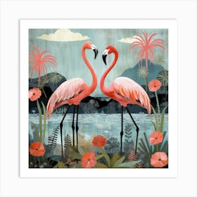 Bird In Nature Greater Flamingo 4 Art Print