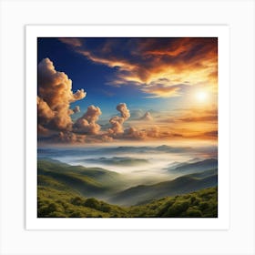 Sunrise In The Mountains 56 Art Print