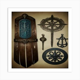 Swords, Shields, And Other Items Art Print