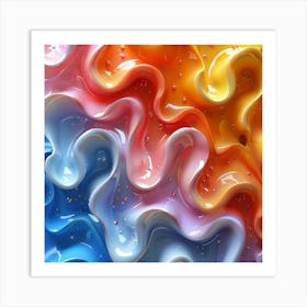 Abstract Background With Colorful Liquids Art Print