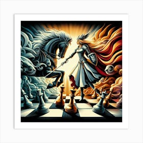 Chess Knights18 Art Print