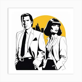 pulp fiction john travolta and uma thurman 2 Art Print