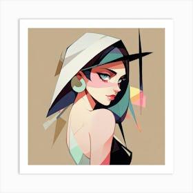 Cubism Art, Girl 1 Art Print