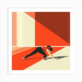 Illustration Of A Woman Stretching Art Print