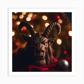 Christmas Goat Art Print