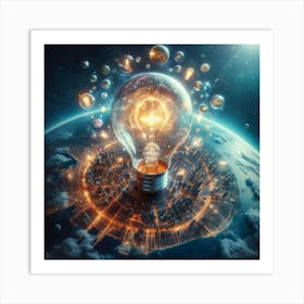 Light Bulb In The City Art Print